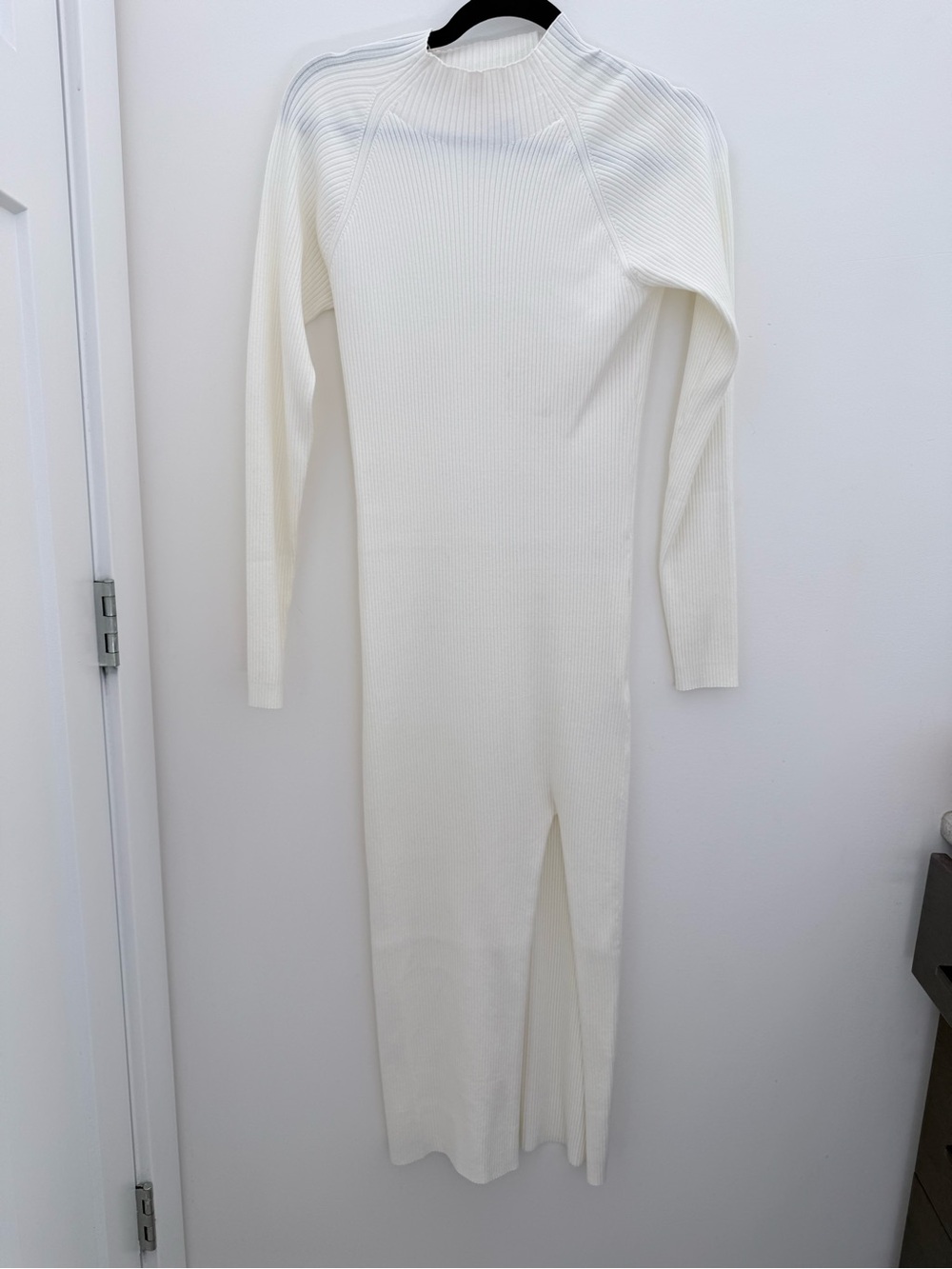 Aritzia Wilfred Alchemy Sweater Dress L Light Birch Ribbed Mock Neck